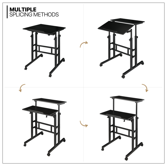 3M Adjustable Height Stand Up Desk Office Workstation Laptop Computer Table w/Wheel ( comparable to Buddy BDY643836 )