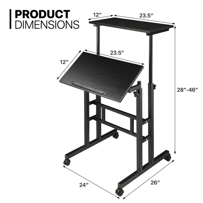 3M Adjustable Height Stand Up Desk Office Workstation Laptop Computer Table w/Wheel ( comparable to Buddy BDY643836 )