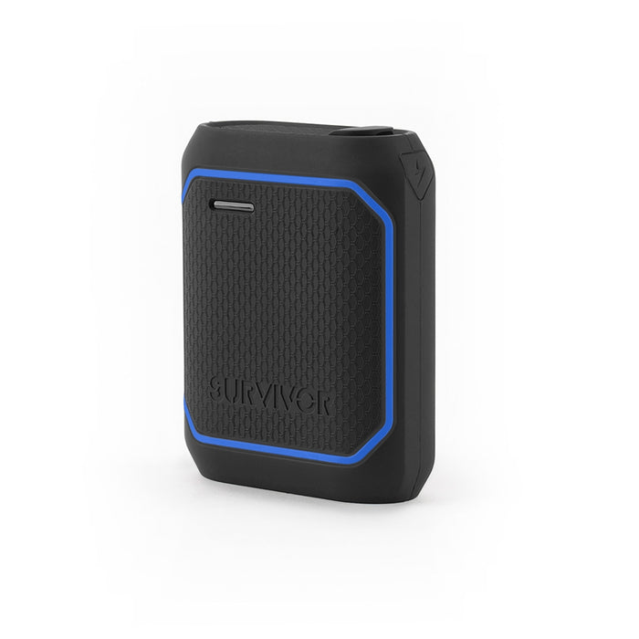 Griffin Survivor Power Bank, 6,000 mAh Rugged Portable Backup Battery Charger USB for iPhone, Smartphones, and Tablets, Black/Blue