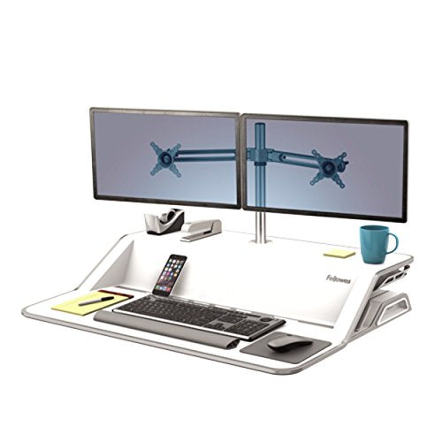 Fellowes 8042901 27" Silver Flat Screen Desk Mount - Flat Screen Desk Mounts (6kg, 27"), Height Adjustment, Silver