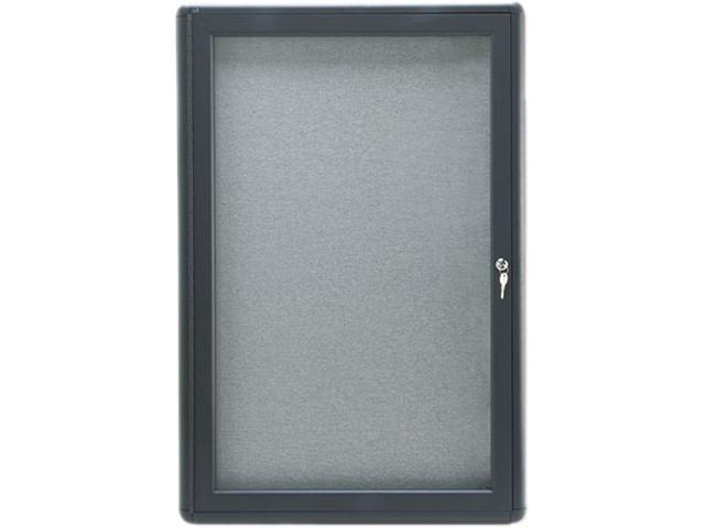 Quartet 2363L Enclosed Fabric Covered Cork Bulletin Board, 24 x 36, Gray, Aluminum Frame