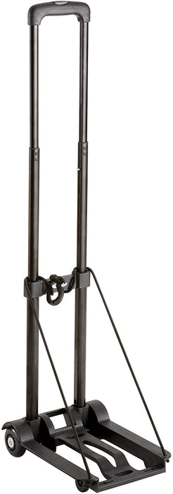 Safco 4058NC Plastic Luggage Cart - 150 lb. Capacity - Telescopic Handle - 150 lb Capacity - Acrylonitrile Butadiene Styrene (ABS), Aluminum - 9" Width x 12.8" Depth x 37.5" Height - Black