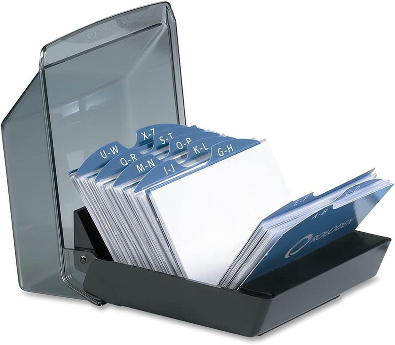 ROLODEX 67197 Covered Business 100 Card File . Includes 50 Sleeved Cards NEW