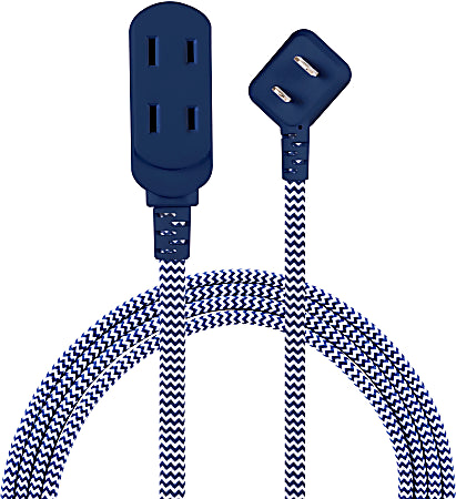 GE Cordinate 3-Outlet Polarized Extension Cord, 8', Navy, 50715