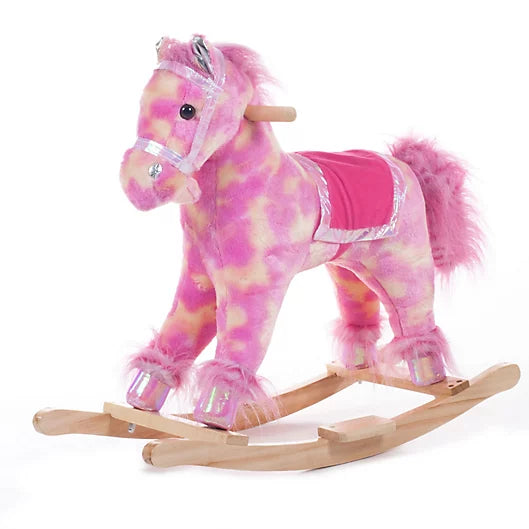 Happy Trails Pink Plush Rocking Pony with Sound