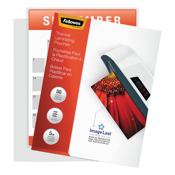 Letter Size Sheets, Thermal Laminating Pouches (100pk), 5 mil