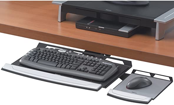 Fellowes Office Suites Adjustable Keyboard Tray (8031301),Black/Silver